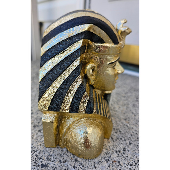 Vintage King Tut Gold & Black Colored Bookend 6" Tall - Picture 3 of 4